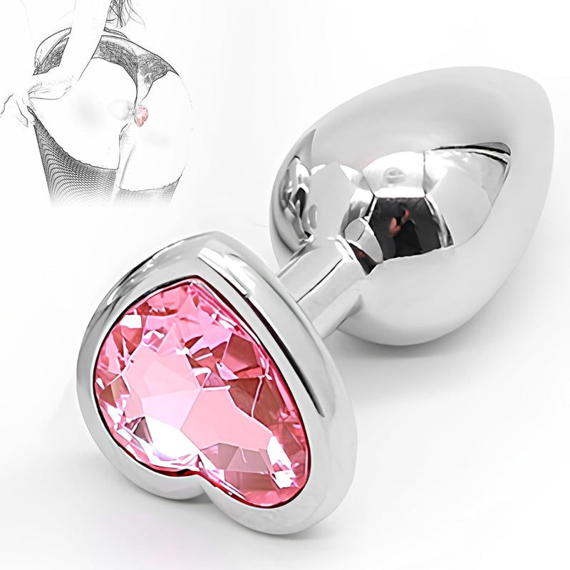 Portable Heart Shaped Stainless Steel Anales Training Plug For Indoor Outdoor Play Adult Butt Relaxing Toy For Men Women Game Sunglasses - Xptfo