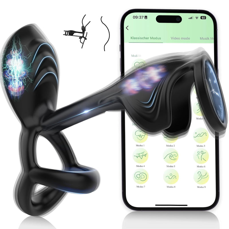 Vibrating Cock Ring Sex Toys For Men - App Control Penis Ring Vibrator For Couples,Clitoral Stimulator With 10 Vibration Modes,Usb Rechargeable Double Silicone Erection Sleeve Adult Sex Toys For Male
