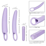 Dr Laura Berman Intimate Basics Isabelle - 2 Piece Vibrating Silicone Dilators Set With Ergonomic Finger Loop - Waterproof Fetish Sex Toys For Couples - Purple