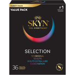 Selection Non-Latex Condoms Variety Pack With Flavored Condoms, 46 Count