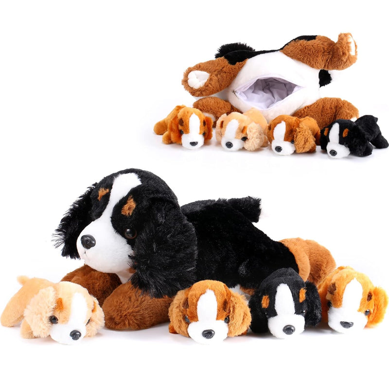 5 Pieces Dog Stuffed Animal Puppy Stuffed Animal 1 Big Mommy Dog with 4 Min