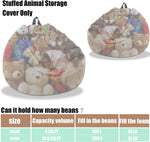 Stuffed Animal Storage Bean Bag Chair Cover (No Filler) Washable Ultra Soft Corduroy Bean Bag Cover for Organizing Plush Toys or Textile, Sack Bean Bag for Adults, Teens