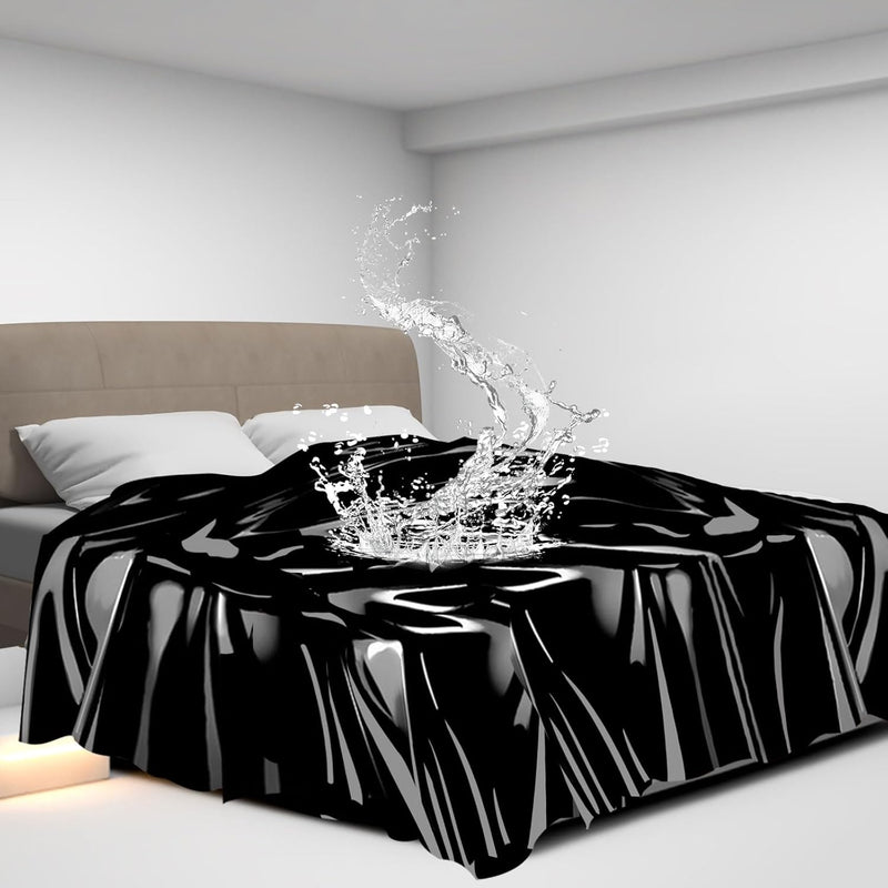 Waterproof BDSM Play Sheet – Reusable Mess-Proof Bed Cover for Couples, Black