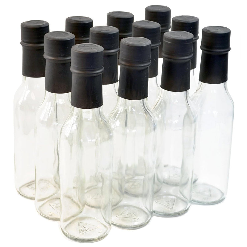 Clear Glass Woozy Bottles With Shrink Capsules, 5 Oz, Case Of 12