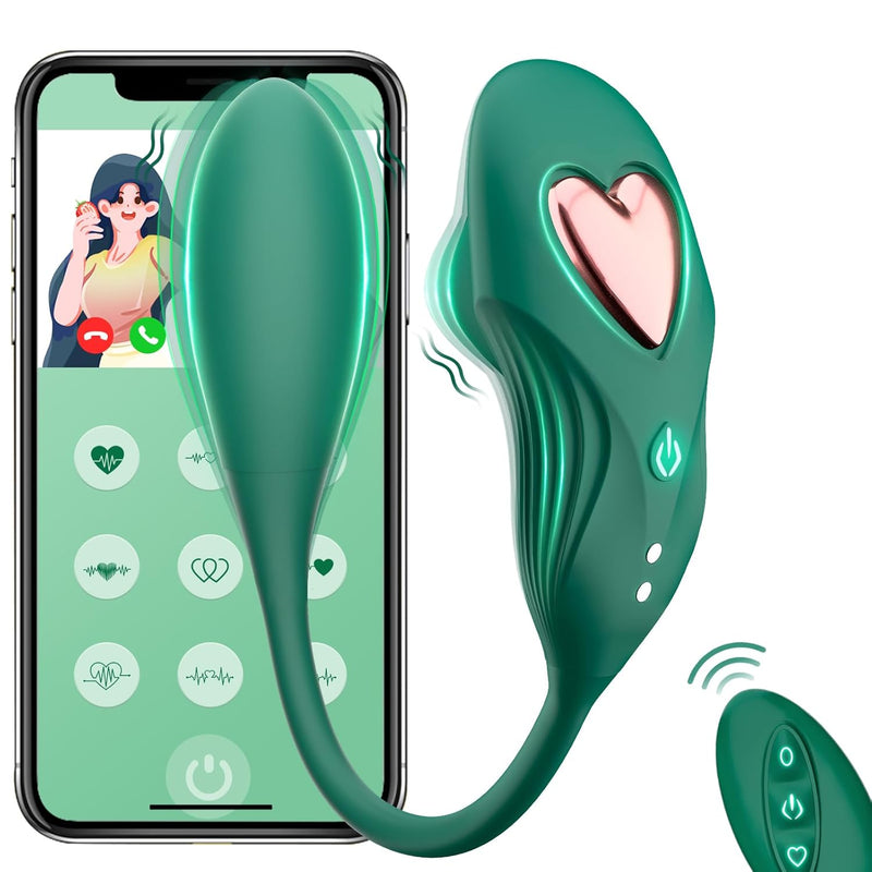 Remote Control Vibrator Wearable App Control Panty Vibrator Adult Sex Toys For Women, G Spot Vibrators With 10 Vibrating Modes Clit Mini Egg Dildo Beginner Anal Play Magnetic Wear Sex Machine (Green)
