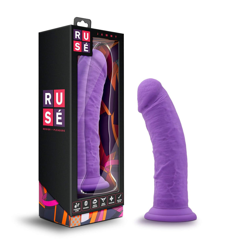 Ruse Jammy 8 Inch Silicone Dildo, Thick, Girthy, Suction Cup, Strap On Harness Compatible, Sex Toy For Women
