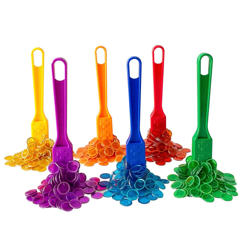 Yuanhe Magnetic Bingo Chips Set - 6 Colors Magnetic Wands with 600 Metal Ch