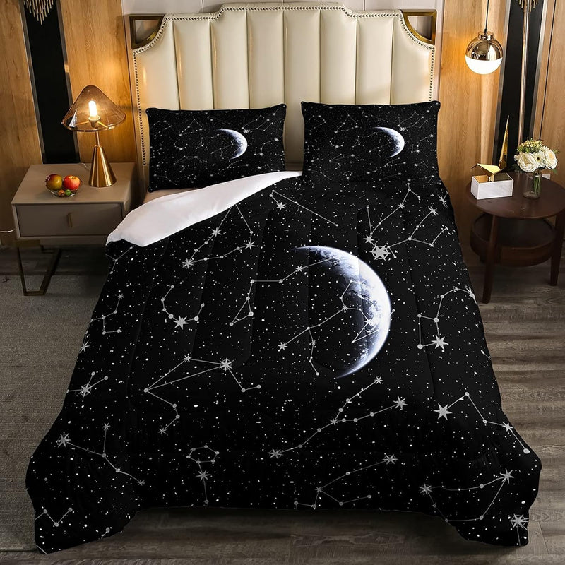 Constellation Bedding Set Zodiac Printed Comforter For Kids Adult Galaxy Starr
