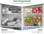 Refrigerator Organizer Bins with Removable Dividers, Freezer Organizer Bins Clear Pantry Organization and Storage Bins, Plastic Stackable Food Storage Bins for Fridge, Kitchen, Cabinet (4 Pack)