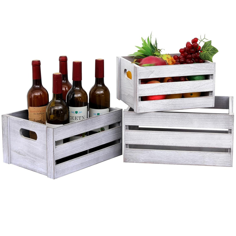 Decorative Wood Crates Nesting Crates Storage Container,Rustic Wooden Crates F