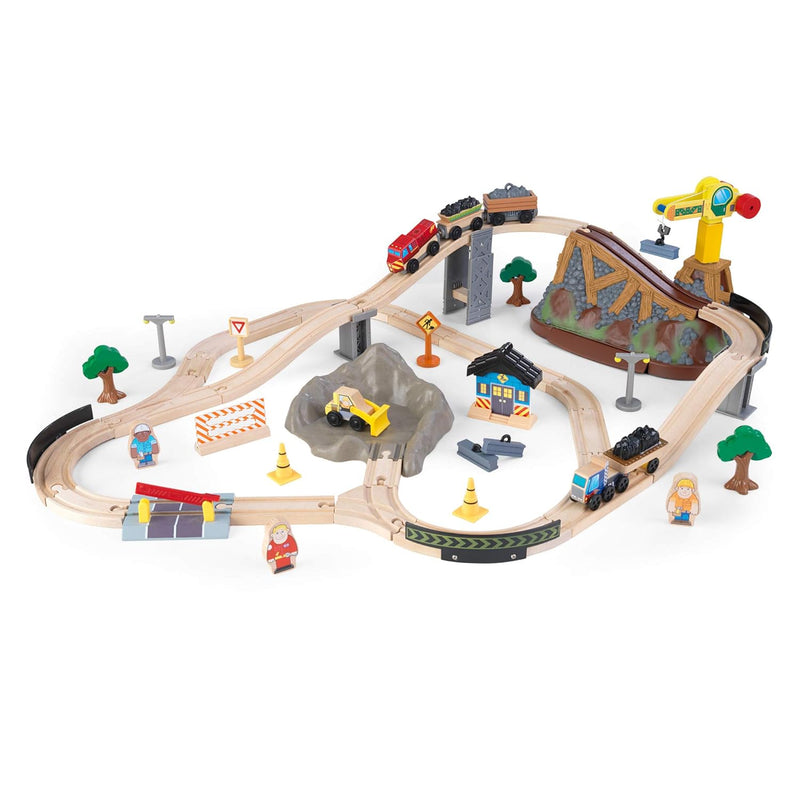 KidKraft Bucket Top Construction Wooden Train Set with Bulldozer, Working C