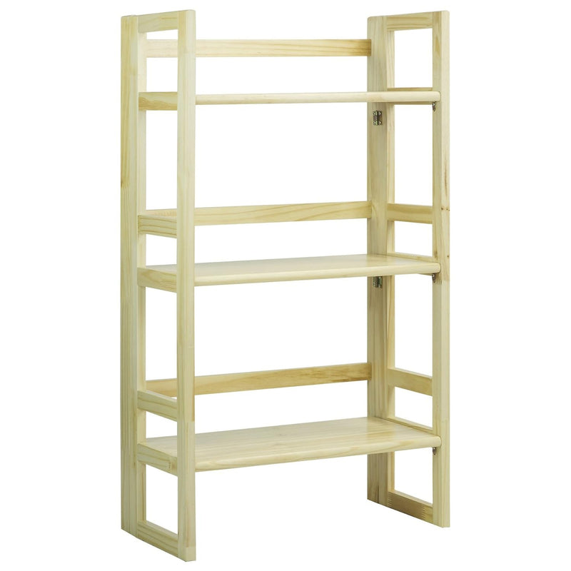 3-Shelf Folding Student Bookcase (20.75" Wide)-Natural