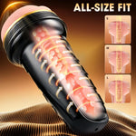 Anal Male Masturbator with 7.3-Inch Textured TPE Sleeve & Adjustable Suction