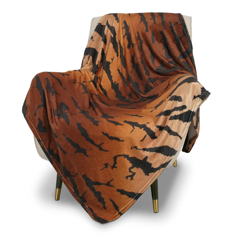Flannel Fleece Throw Blanket For Couch Tiger Print Blanket Fuzzy Cozy Comfy Su