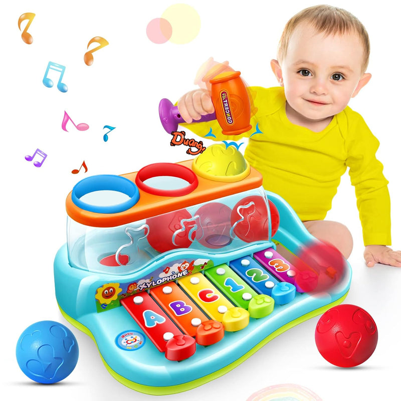 Baby Toys 12 18 Months Hammer Pounding Xylophone Kids Gifts For 1 2 3+ Year