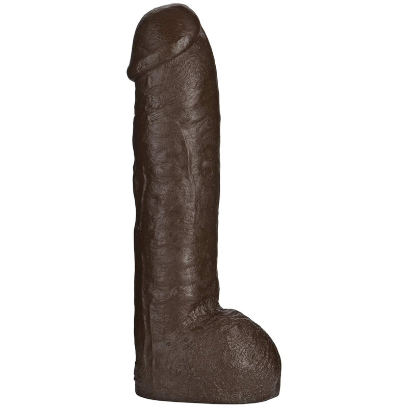 Vac-U-Lock - Hung - Made Of R5 Pvc - 12 Inch Dildo With Massive 8.5 Inches Of Girth - F-Machine And Harness Compatible - Chocolate