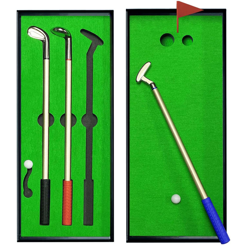 Golf Pen Set & Mini Desktop Golf Putting Green Game For Dad, Mom, Men, Wome