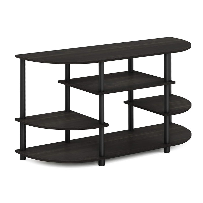Jaya Simple Design Corner Tv Stand, Espresso/Black