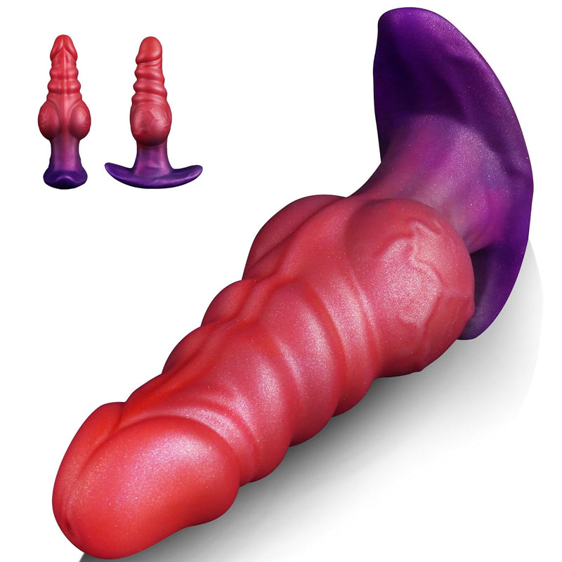 Large Butt Plug Anal Plug, 6.6" Fantasy Monster Knot Dildo, Big Soft Silicone Buttplug Wearable Knot Plug, Giant Anal Trainer Stretcher Huge Postate Dildo, Adult Sex Toy For Men Women