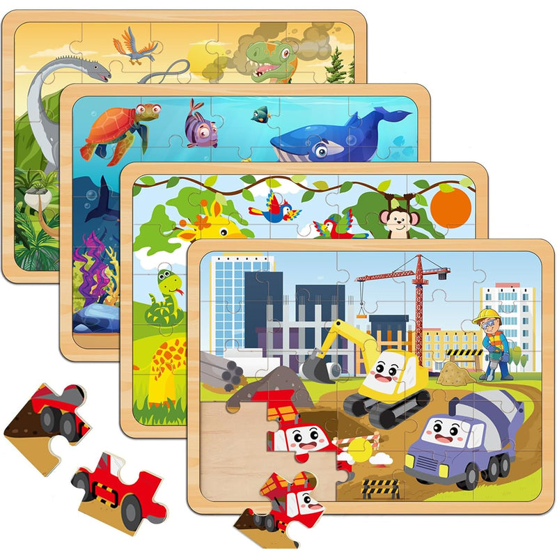 Puzzles For Kids Ages 4 6, Set Of 4 Packs With 24 Piece,Preschool Education