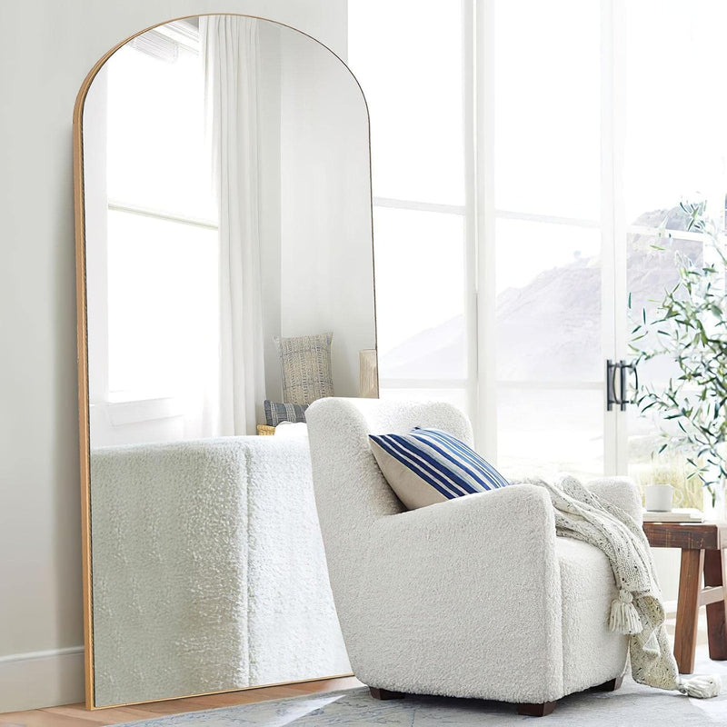 Full Length Mirror, 71''X32'' Black Arched Mirror Large Floor Mirror Standing