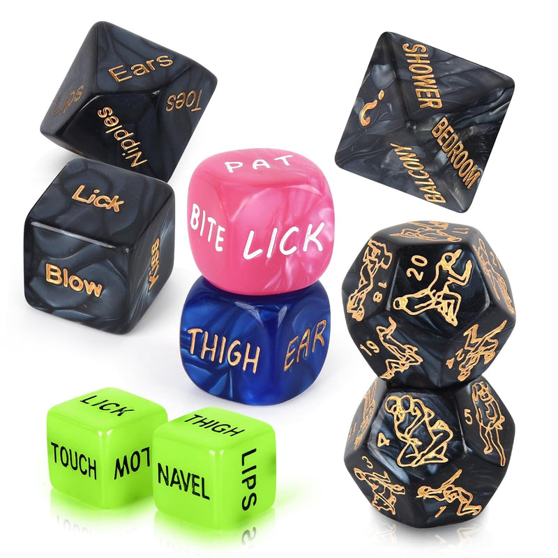 Sex Dice Game, Positon Dice Adult Sex Toy Game For Valentines Date Night, Couples Sex Positon Dice Toys For Games Romantic (9 Pcs Gift Box)