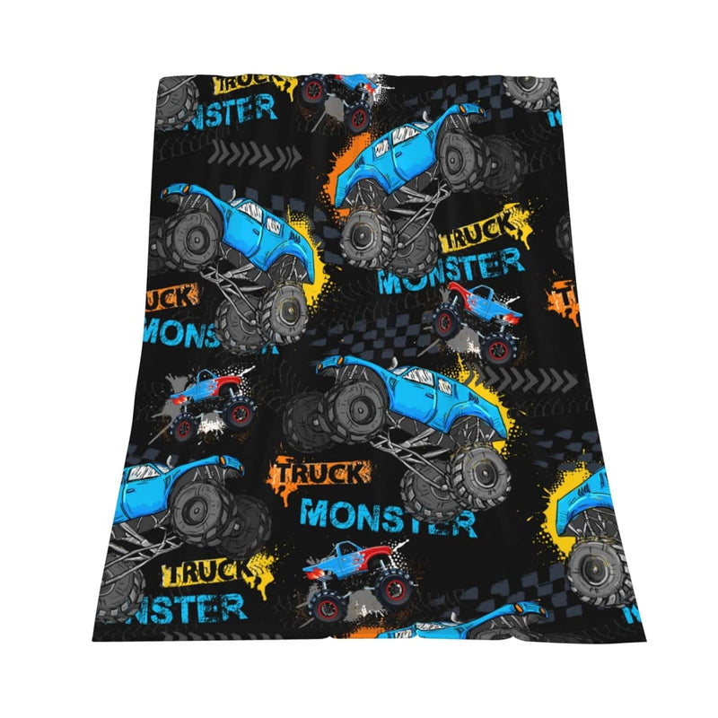 Monster Cartoon Truck Throw Blanket Car Gift For Boys Kids Bedding Room Decor