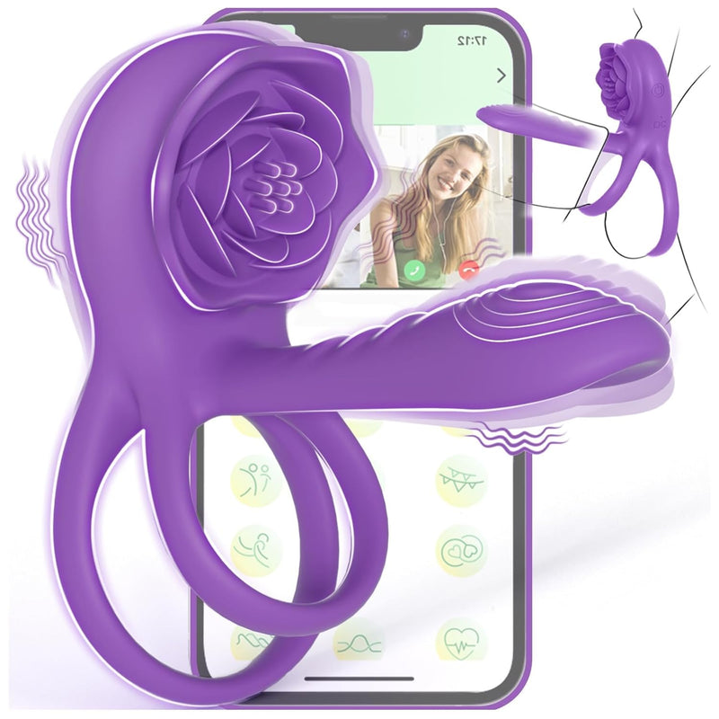 Mens Womens Rose Sex Toy - Vibrating Penis Ring Girth Sleeve, Adult Sex Toys & Games For Couples Men Pleasure, Cock Rings For Men Sex, Juguetes Sexuales Para Hombres