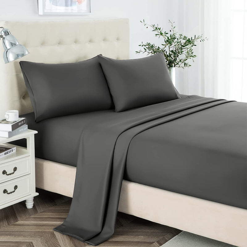 King Sheet Set, 2400 Thread Count Soft Deep Pocket Microfiber Sheets, 4 Pieces
