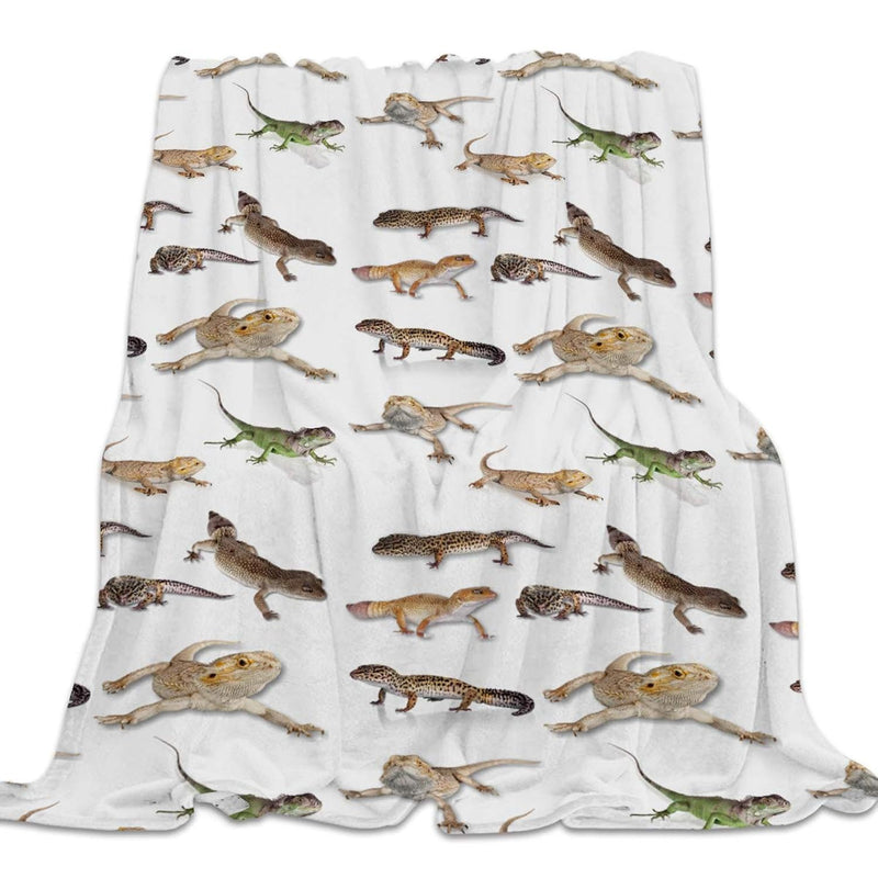 Ultra Soft Flannel Fleece Bed Blanket Reptile Lizard Throw Blanket All Season