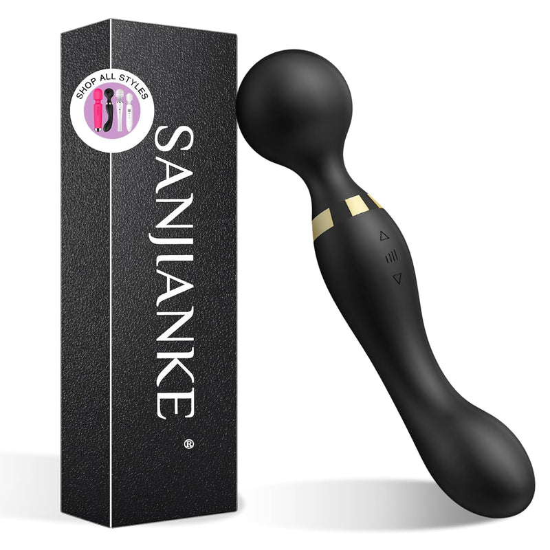 Sex Toys Vibrador - Double Ended Dildo Vibrator For Women,20 Patterns & 8 Speeds For Clitoral And G-Spot Stimulation, Waterproof Rose Adult Sex Toys For Women And Couples(Black)