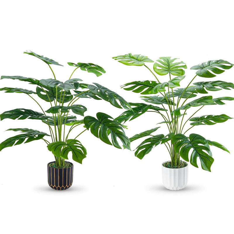 2 Packs 28'' Fake Plants Diy Artificial Tropical Faux Plants Tall For Home Roo