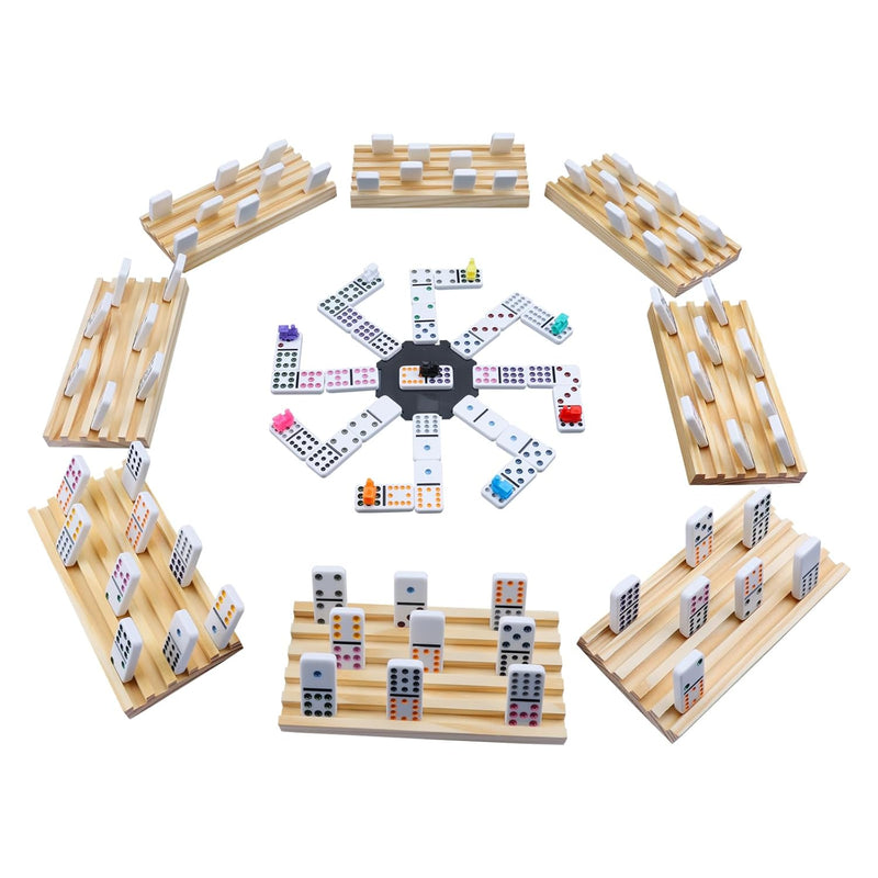 Mexican Train Double 12 Dominoes Set, 91 Tiles Classic Domino Game With 8 W