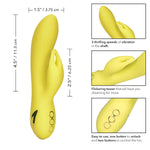 California Dreaming Venice Vixen - Silicone Rabbit Vibrator – Waterproof Clitoral Sex Toys For Couples – 10 Vibration Function Massager - Yellow