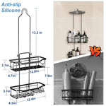 Shower Caddy, Upgraded Extended Length Shower Caddy Over Showerhead No Blocking to Shower Head, Rustproof Shower Organizer with Hooks Shampoo Soap Holder, Bathroom Large Hanging Shower Caddy