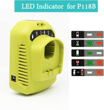 2Packs 18V Battery and Charger Combo for Ryobi 18-Volt Cordless Tools Battery and P118B Charger, 18V Battery Capacity OUTPUT 3.0Ah