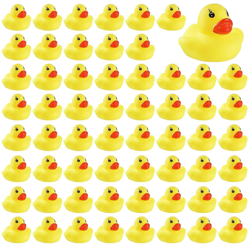 60 Pcs Rubber Ducks Bath Toys Mini Ducks Float And Fun Squeak For Baby Kids