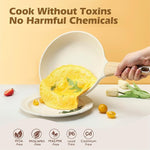 Ceramic Cookware Sets, Pots and Pans Set Nonstick, 14-Piece Induction Cookware, Non-toxic Healthy Non Stick Kitchen Cooking Set, with Frying Pans Set, PFAS PTFE PFOA PFOS Free