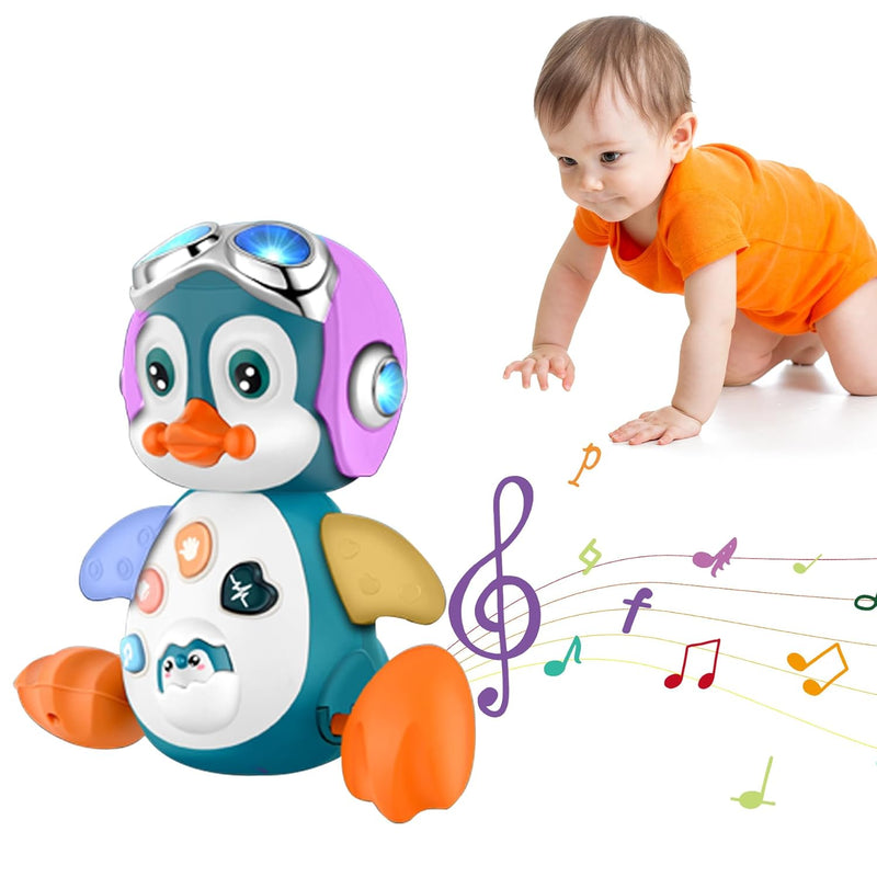 Crawling Penguin Baby Musical Toys, Baby Tummy Time Toys For Infant 0 3 0 6 6