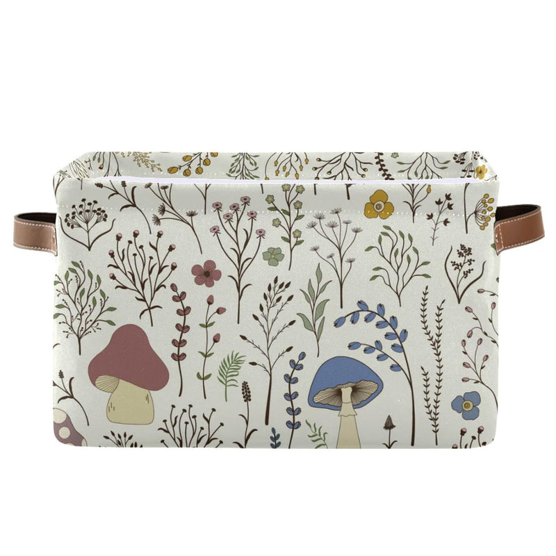 Mushroom Storage Basket Collapsible Rectangle Storage Bin Shelves Basket Organiz