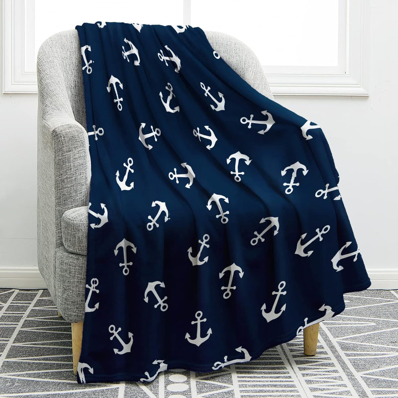 Nautical Anchor Blanket Gifts For Men Women Kids Boys Birthday Christmas For D