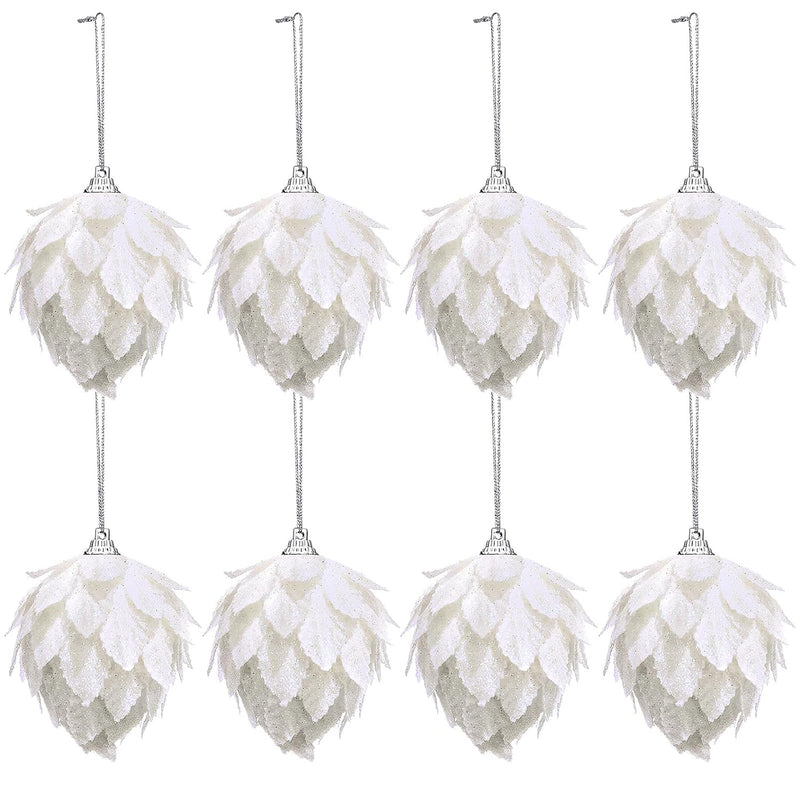 8 Pieces Artificial Flowers Christmas Tree Ornaments , Flower Hanging , Decora