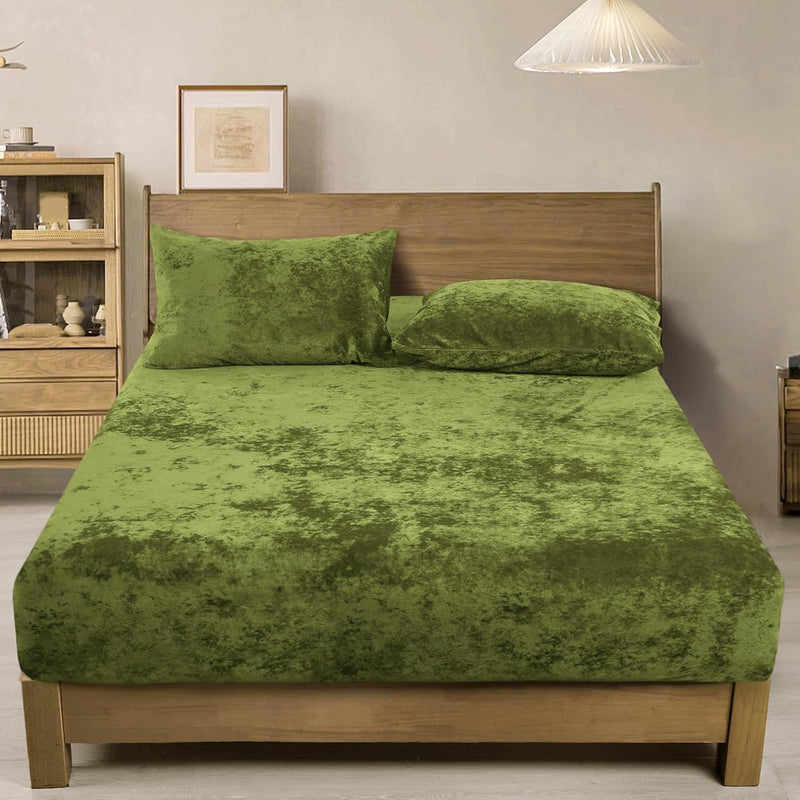 Truly Velvet Fitted Sheet King Size, 1 Pack Luxury Super Soft Cozy Comfy Botto