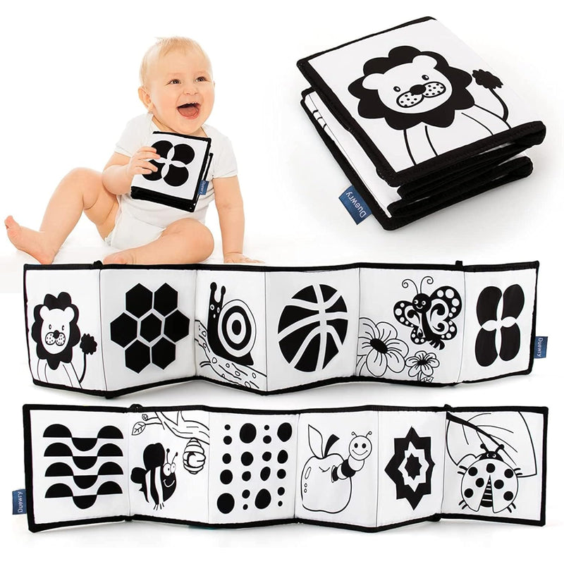 My First Black And White High Contrast Soft Book , Infant Tummy Time Toys,