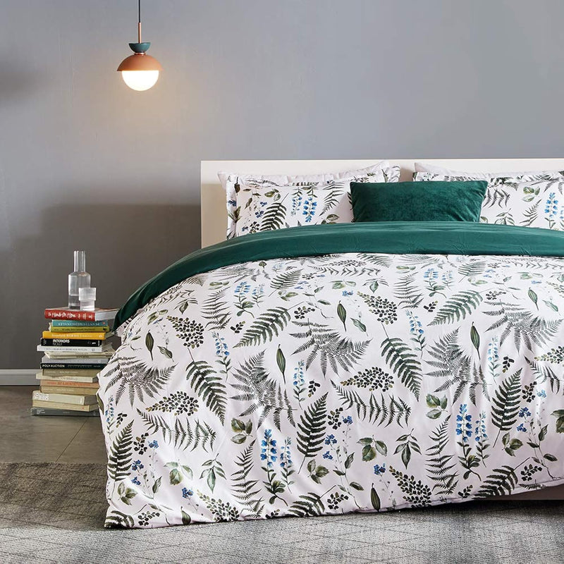 Bedding Duvet Cover Sets Printed Pattern Tropical Plants 120Gsm Ultra Soft Zip