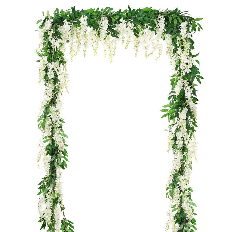 2Pcs 6Ft/Piece Artificial Flowers Wisteria Garland Artificial Wisteria Vine Ha