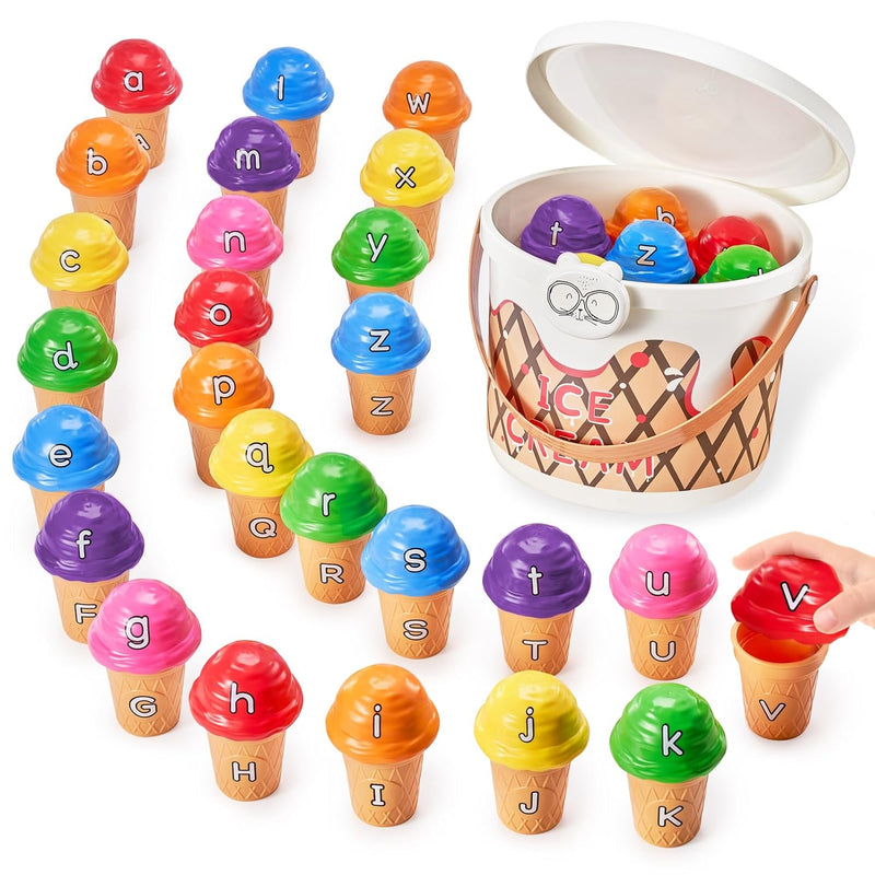 Ice Cream Preschool Learning Activities Counting and Color Sorting Set Stac