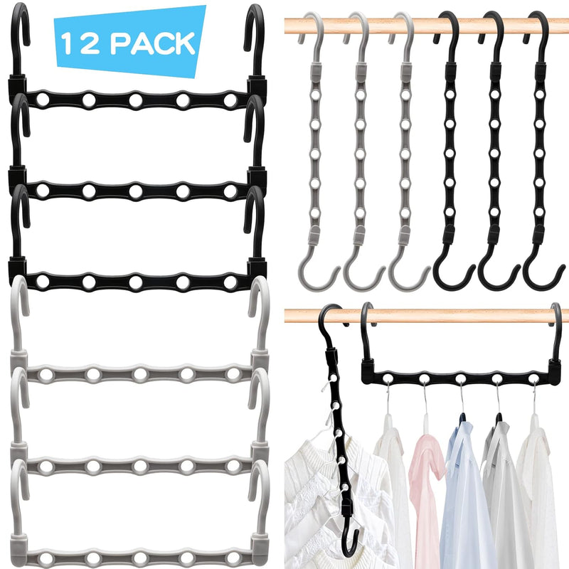 12 Pack Stronger Closet Organizers And Storage Space Saving Clothes Hanger With