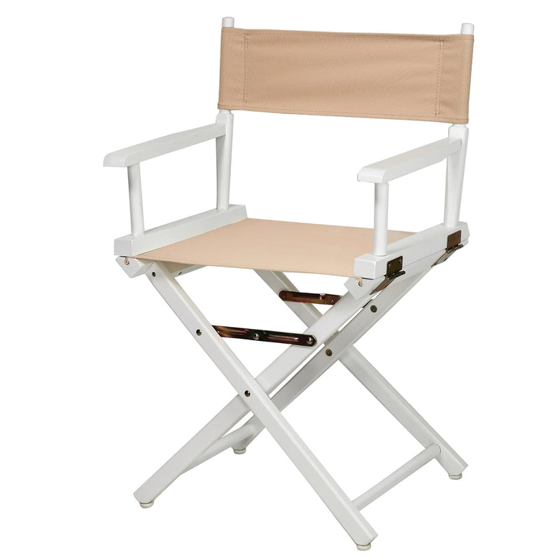 18" Director'S Chair White Frame With Tan Canvas