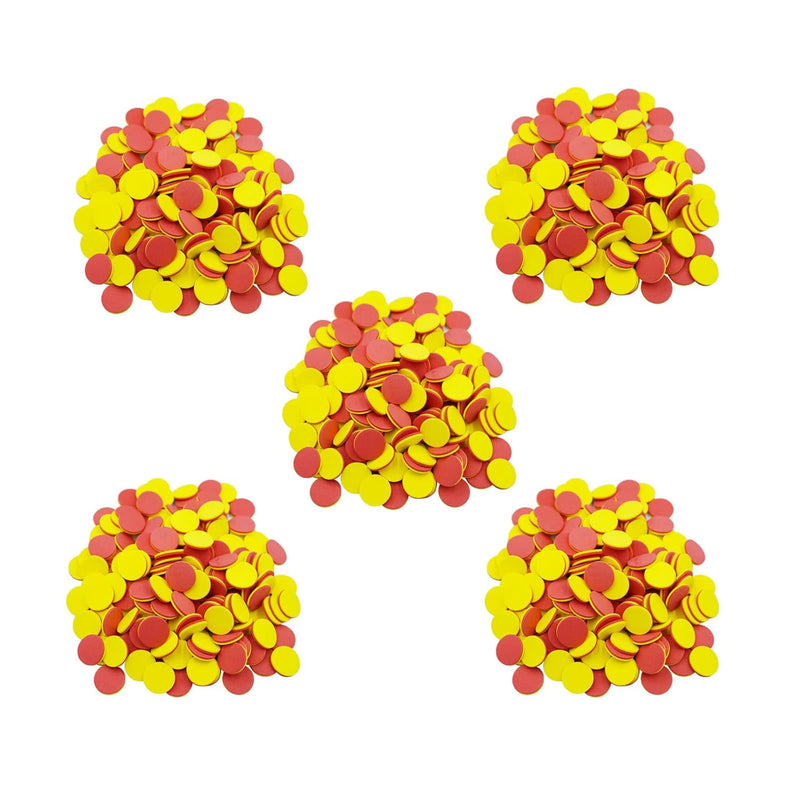Dnb 2 Color Foam Counters 1 Inch Red Yellow Double Sided Math Counters, Ear